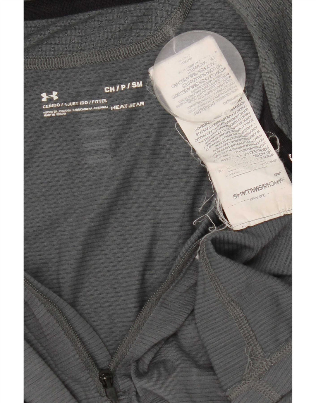 Under Armour Mens Heat Gear Zip Neck Top Long Sleeve Small Grey Polyester
