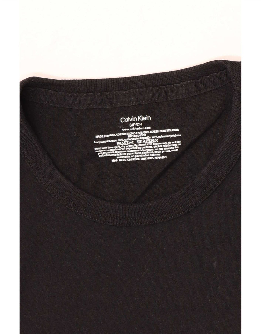 Calvin Klein Mens Short Sleeve Regular T-Shirt Top Small Black Cotton
