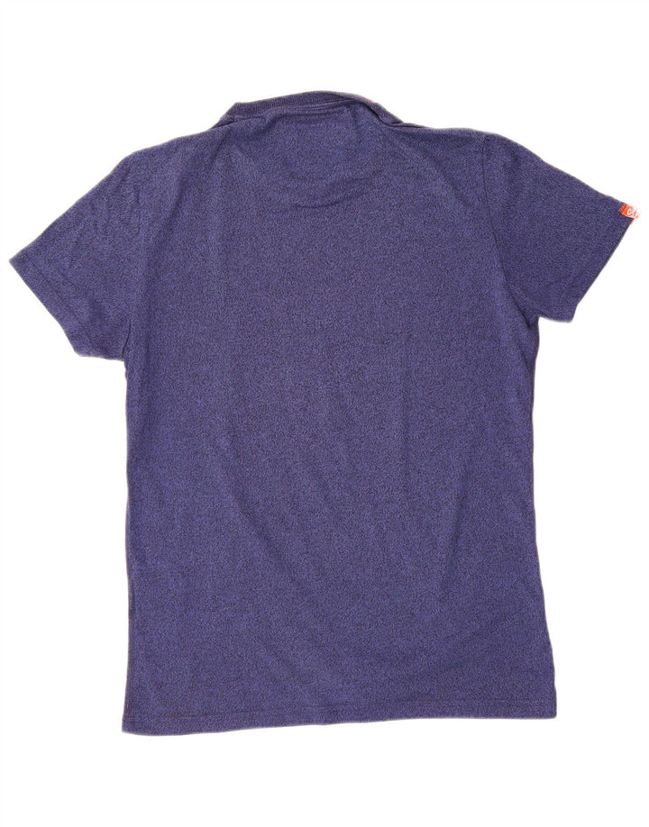 Superdry Mens Graphic T-Shirt Top Medium Blue Flecked Cotton