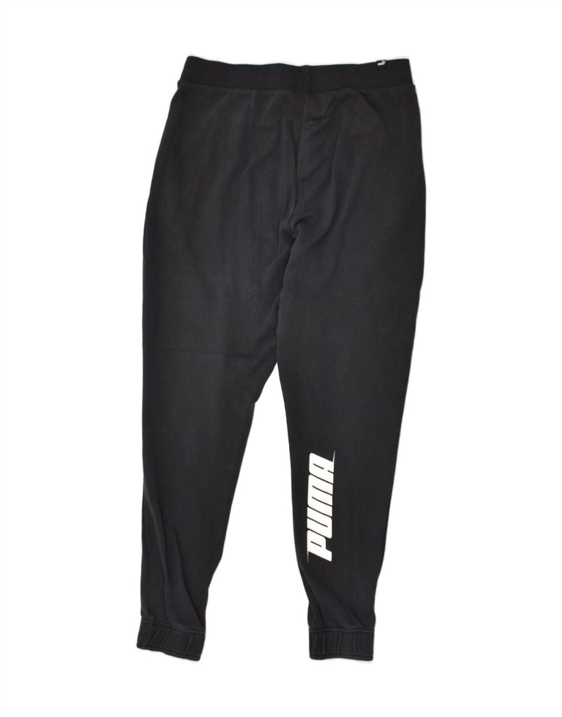 PUMA Mens Graphic Tracksuit Trousers Joggers Large Black | Vintage Puma | Thrift | Second-Hand Puma | Used Clothing | Messina Hembry 