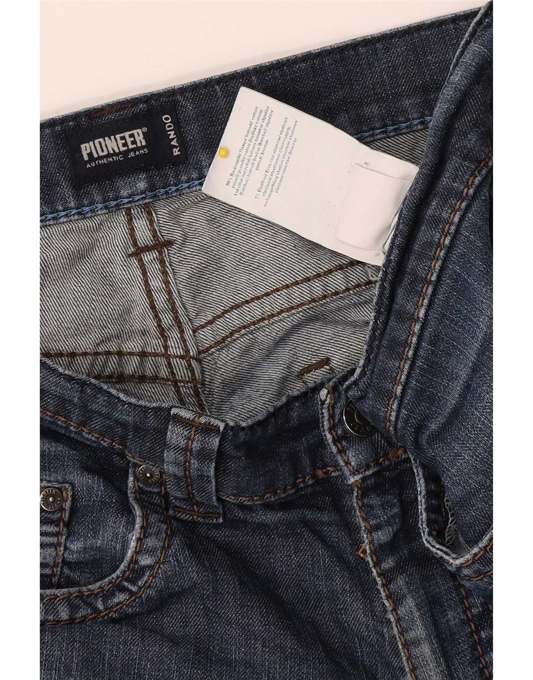 Pioneer Mens Straight Jeans W36 L30 Blue Cotton