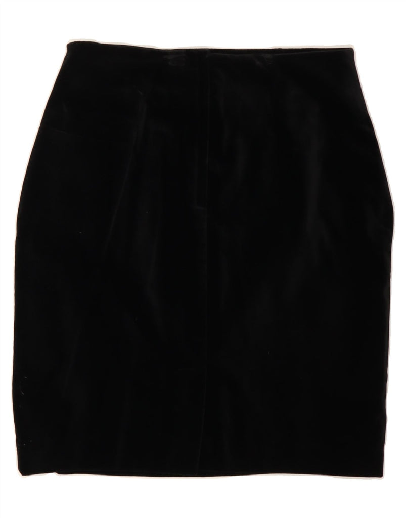 ST. BERNARD Womens Velvet Pencil Skirt UK 16 Large W32  Black Cotton Vintage St. Bernard and Second-Hand St. Bernard from Messina Hembry 