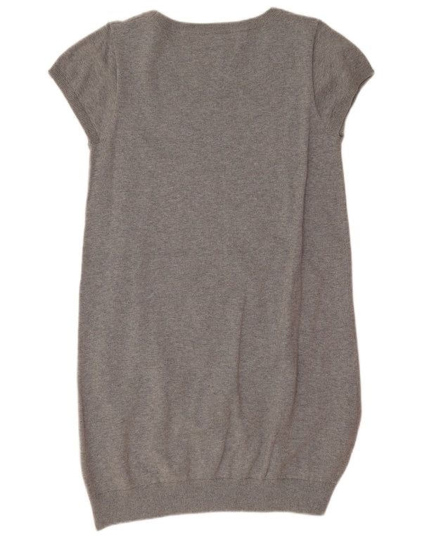 Tommy Hilfiger Womens Jumper Dress UK 14 Large Grey Cotton