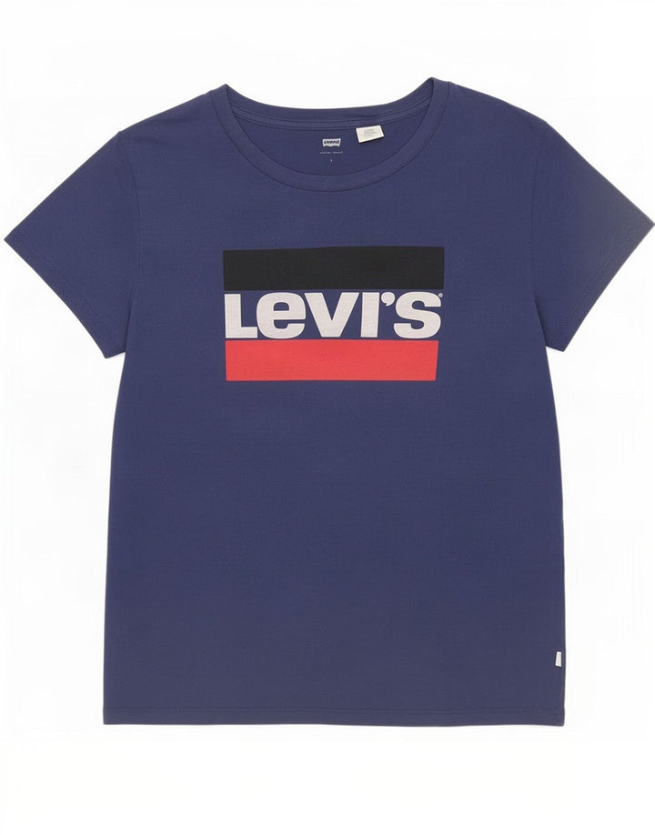 Levi's Womens Graphic T-Shirt Top UK 16 Large Navy Blue