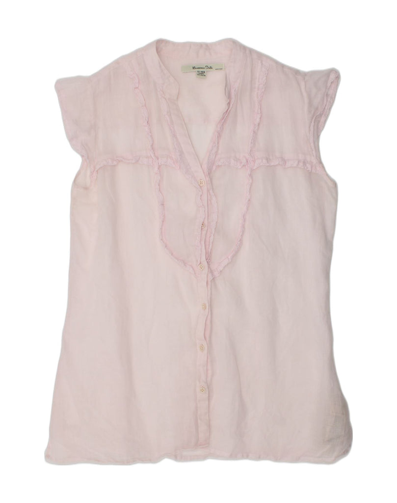 MASSIMO DUTTI Girls Sleeveless Shirt Blouse 13-14 Years Pink Ramie | Vintage Massimo Dutti | Thrift | Second-Hand Massimo Dutti | Used Clothing | Messina Hembry 