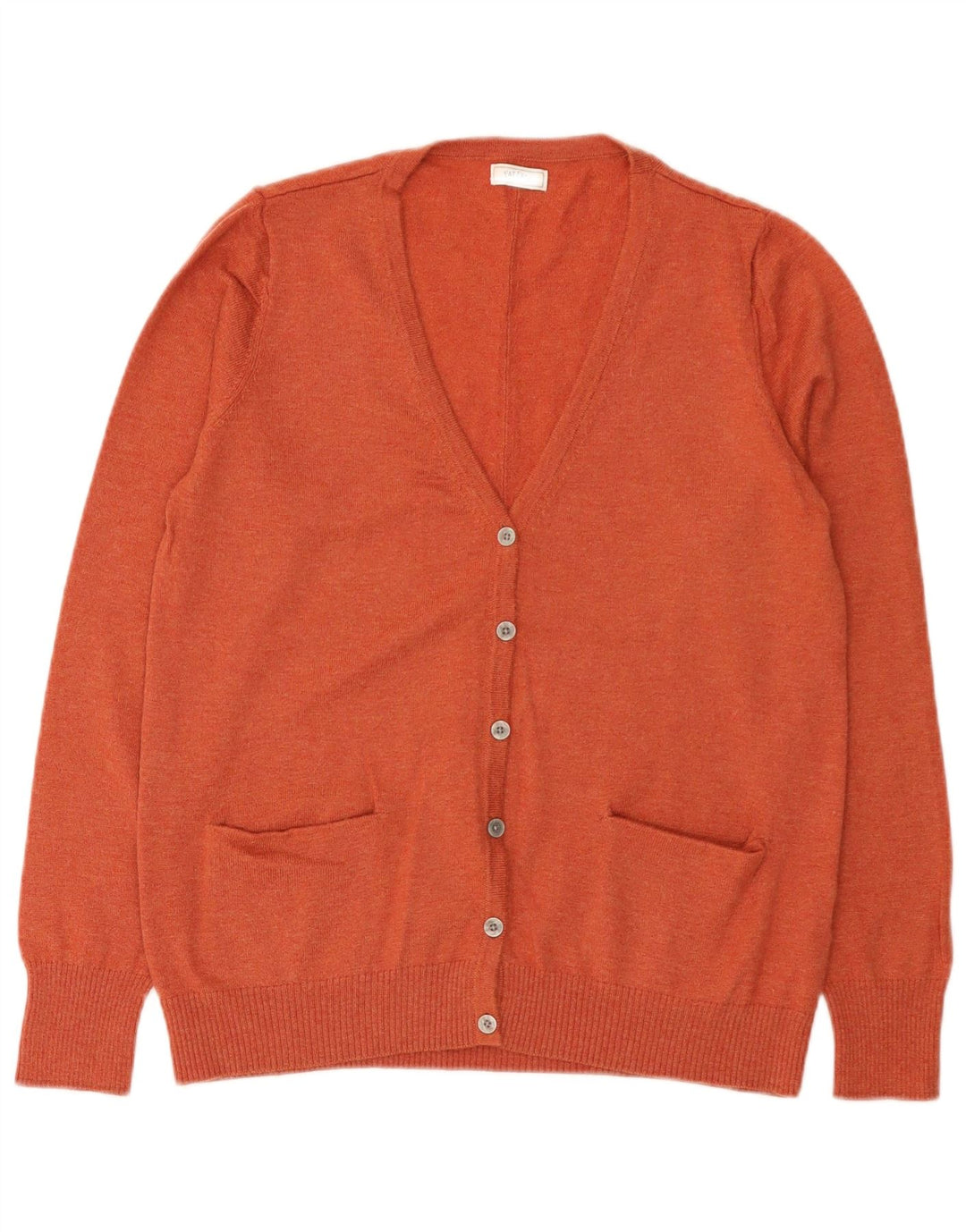 Fat Face Womens Cardigan Sweater UK 12 Medium Orange Wool