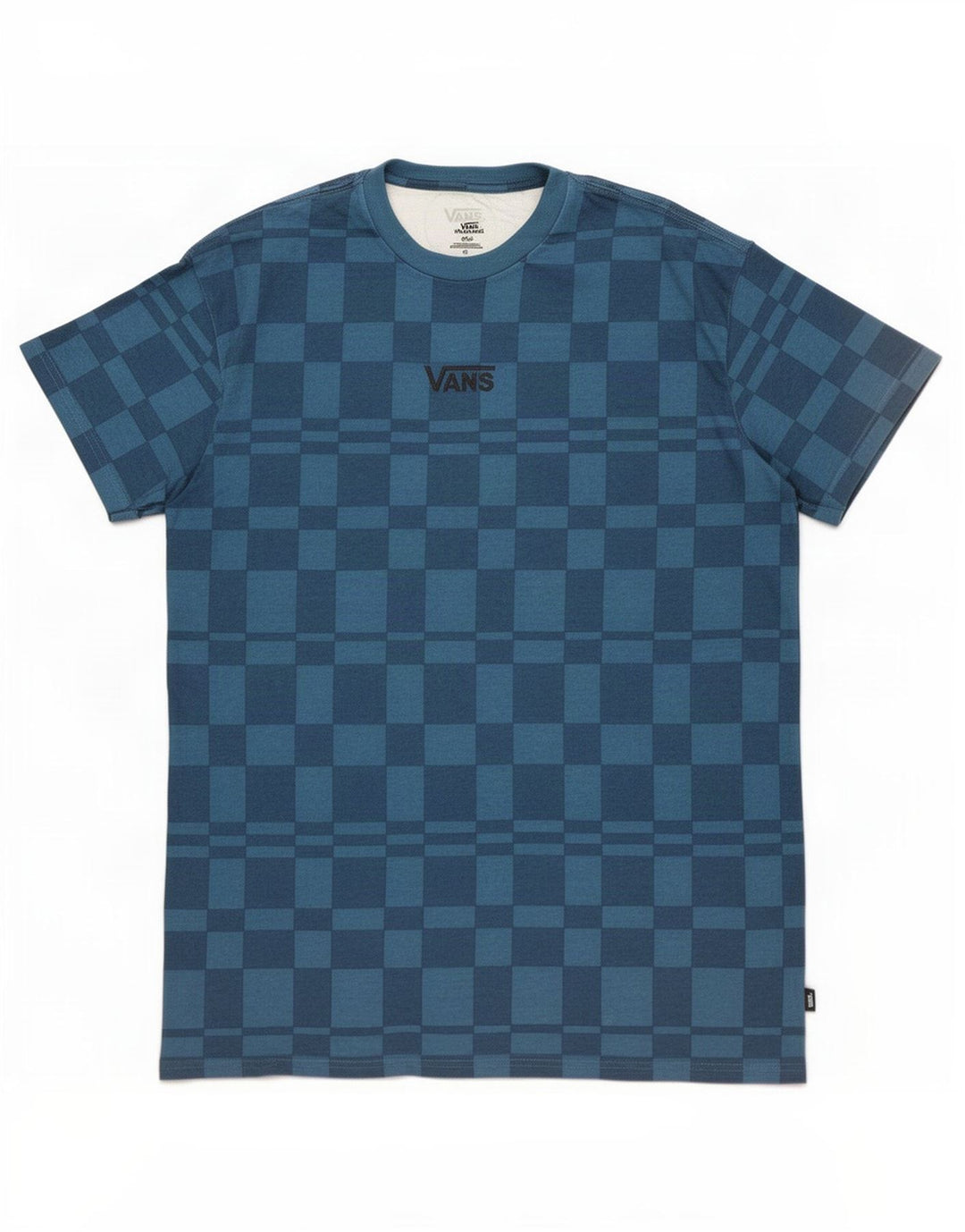 Vans Mens T-Shirt Top Small Blue Geometric Cotton