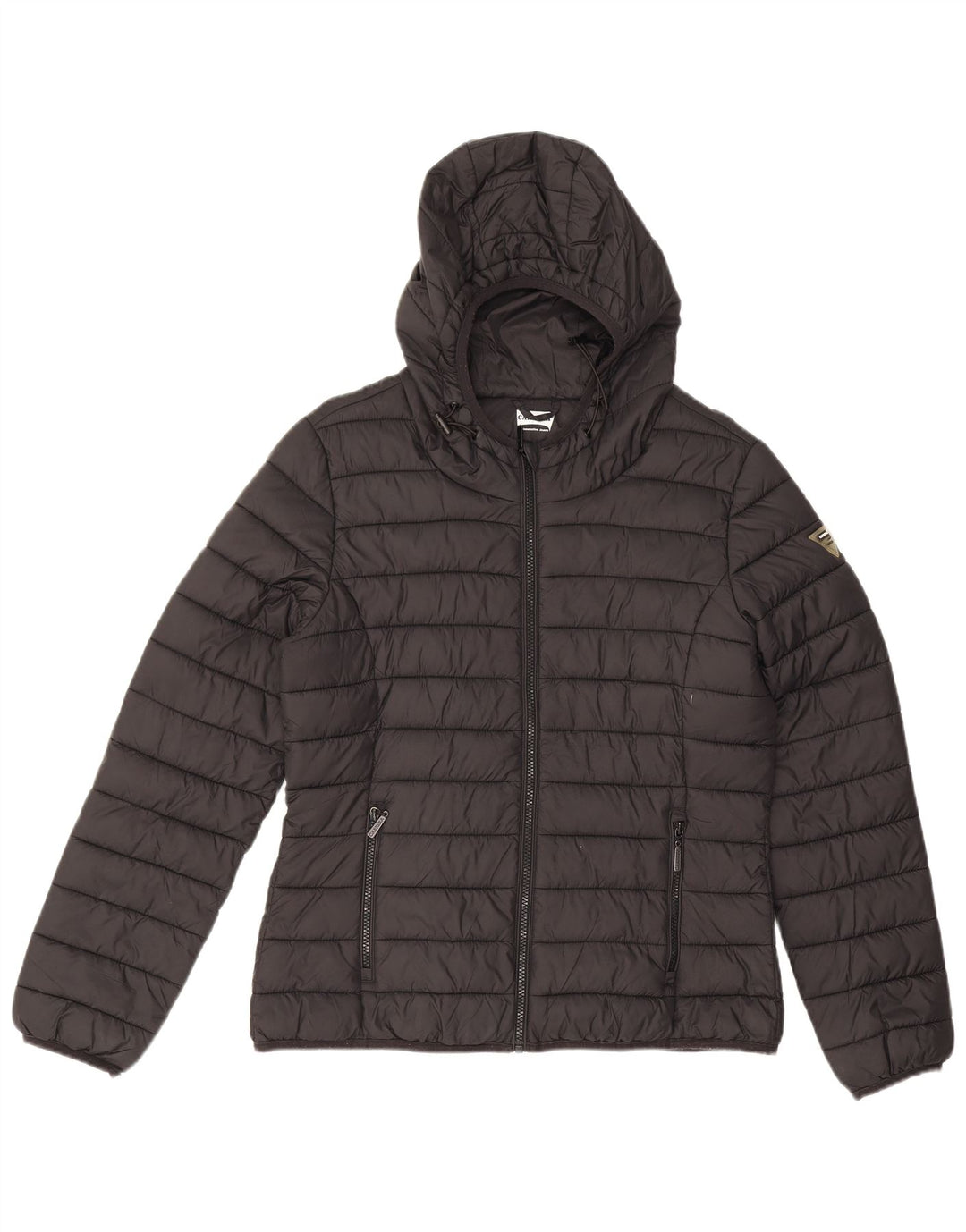 Carrera Womens Hooded Padded Jacket UK 14 Medium Black Polyamide