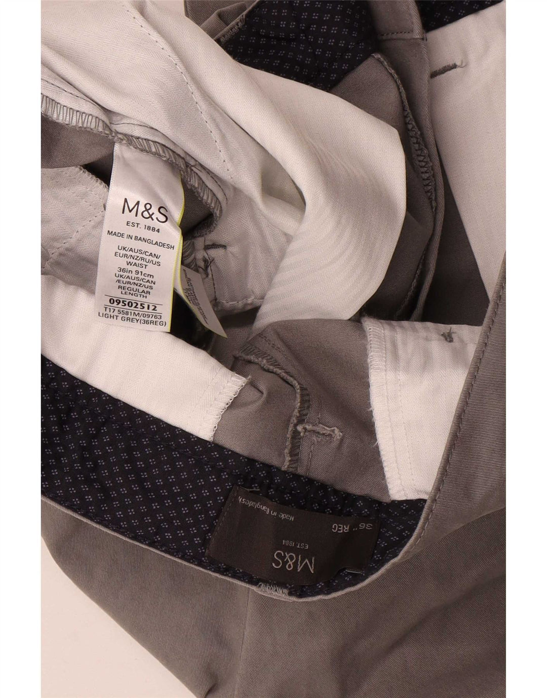 Marks & Spencer Mens Chino Shorts W36 Large Grey Cotton