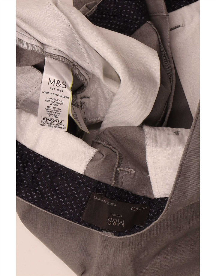 Marks & Spencer Mens Chino Shorts W36 Large Grey Cotton