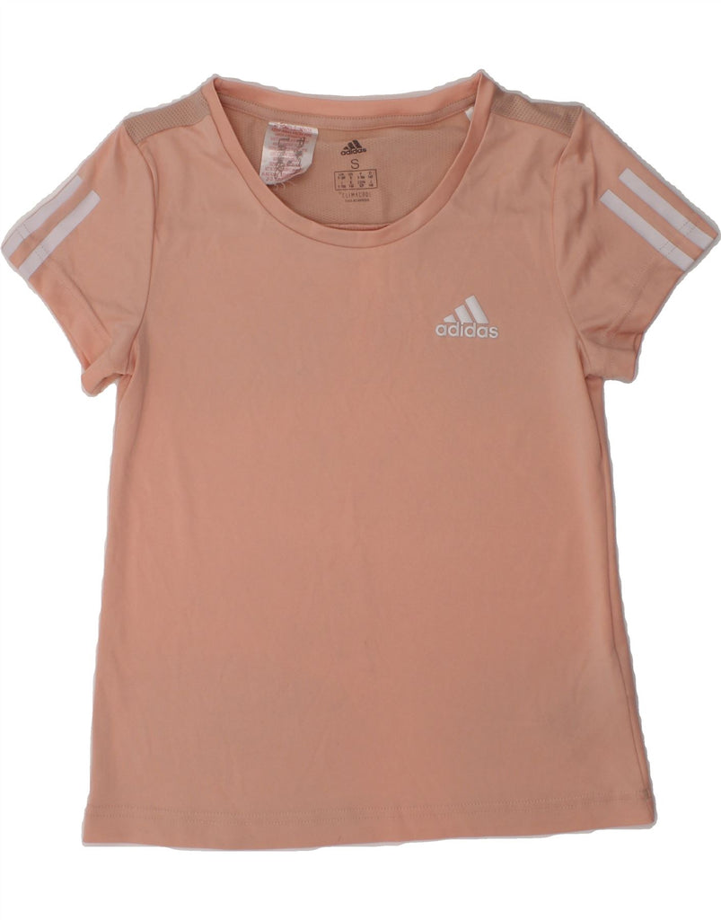 ADIDAS Girls Climacool T-Shirt Top 9-10 Years Small  Beige Polyester | Vintage Adidas | Thrift | Second-Hand Adidas | Used Clothing | Messina Hembry 