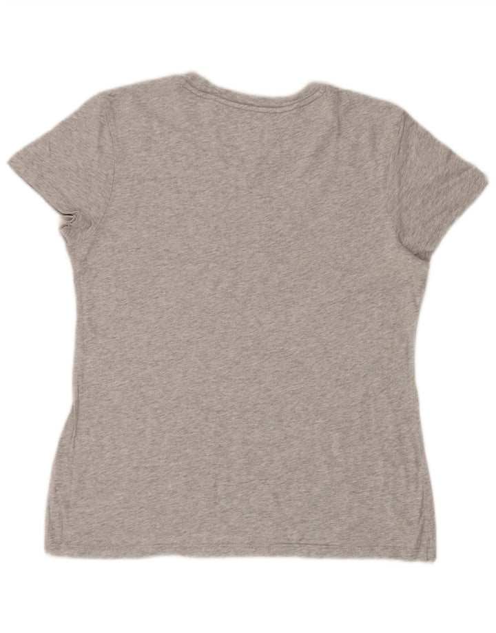 Tommy Hilfiger Womens Graphic T-Shirt Top UK 14 Medium Grey Flecked
