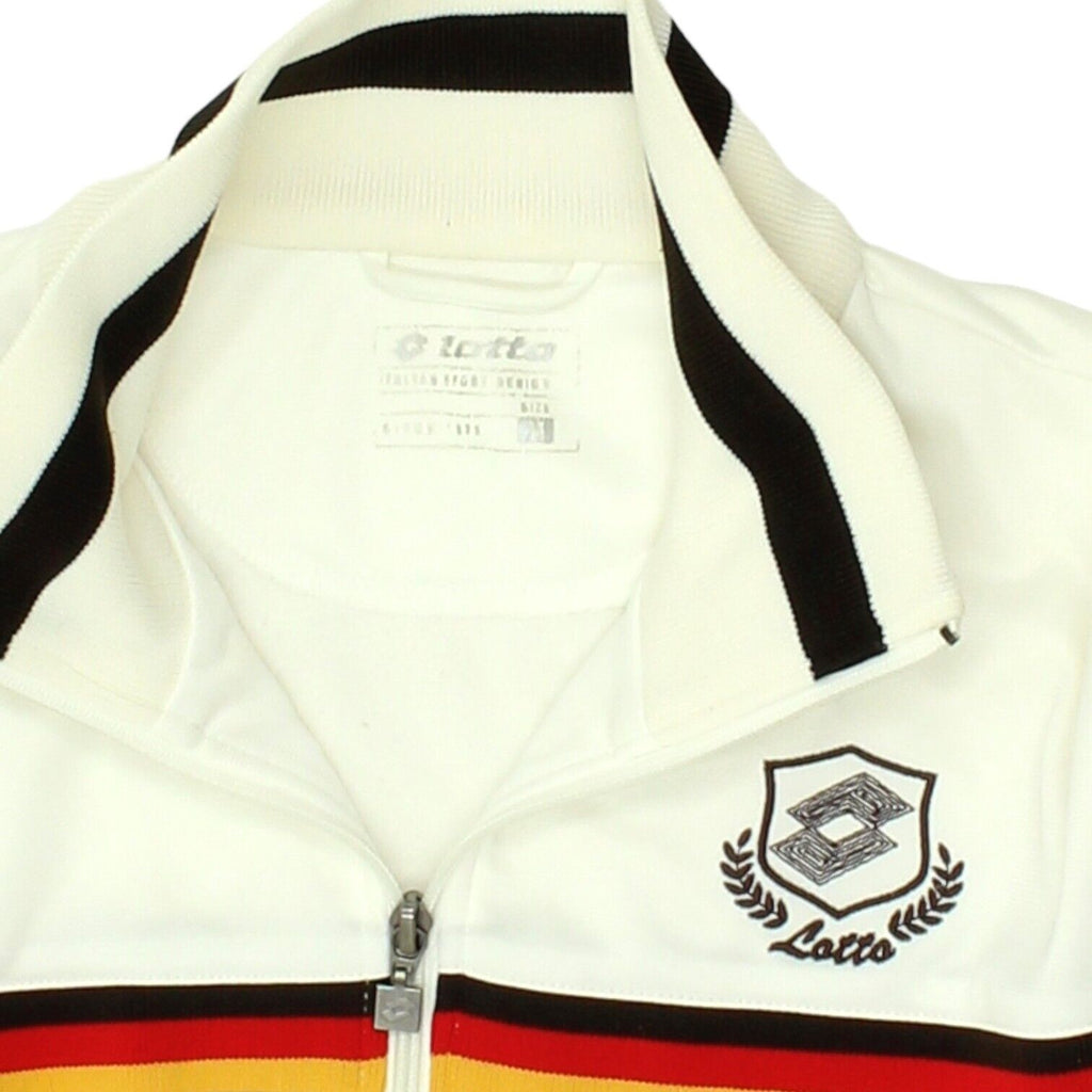 Lotto Germany Mens White Soft Shell Track Jacket | Retro Sportswear VTG | Vintage Messina Hembry | Thrift | Second-Hand Messina Hembry | Used Clothing | Messina Hembry 