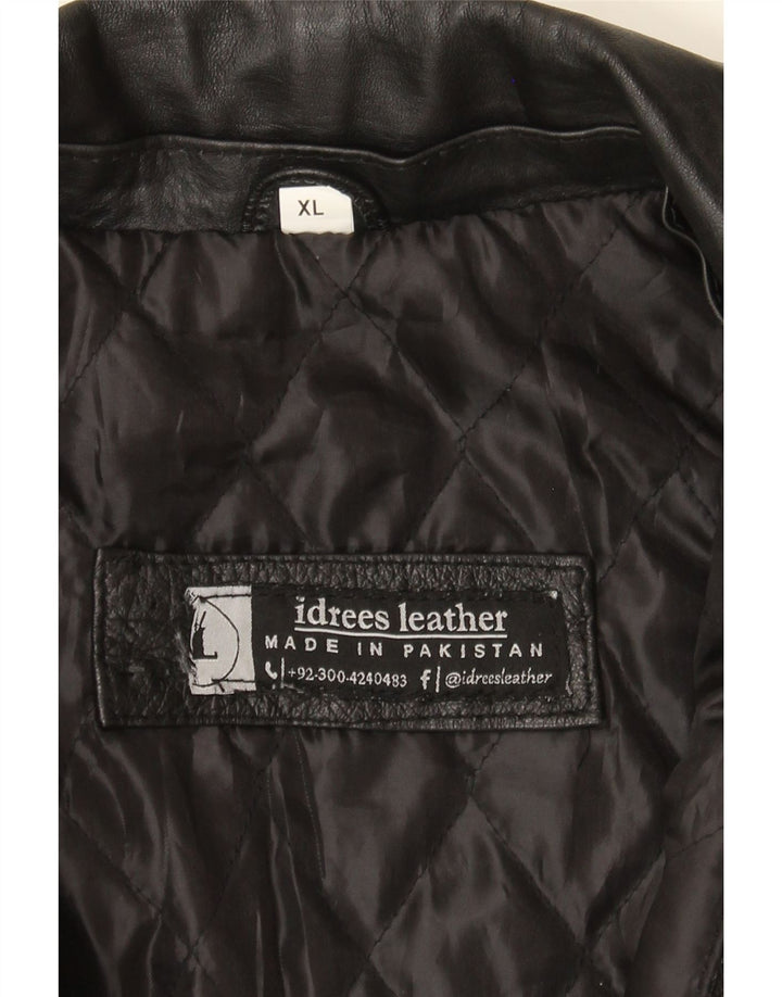 VINTAGE Womens Leather Jacket UK 18 XL Black Leather Vintage Vintage and Second-Hand Vintage from Messina Hembry 