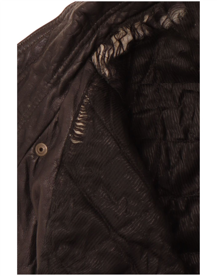 VINTAGE Mens Leather Jacket IT 50 Large Black Leather