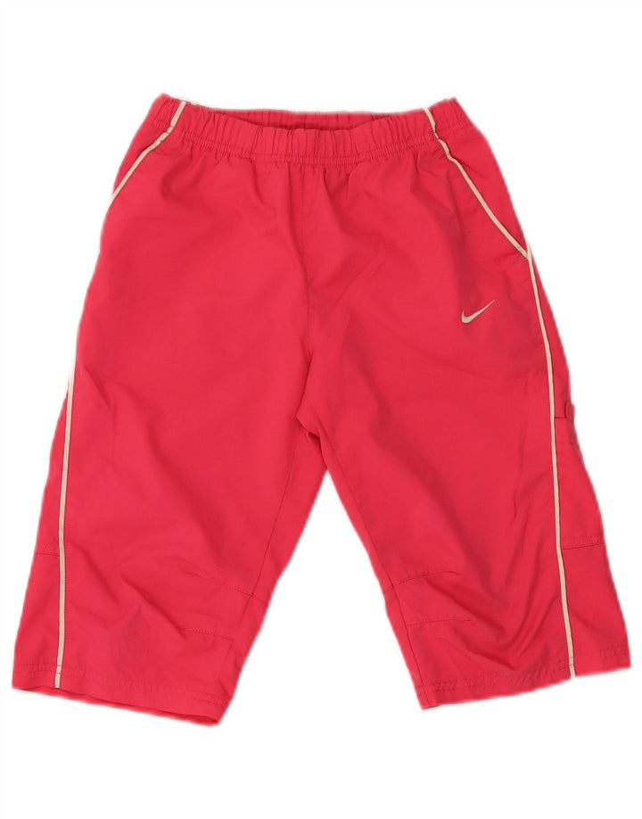 Nike Girls Bermuda Sport Shorts 7-8 Years Large Pink Polyester