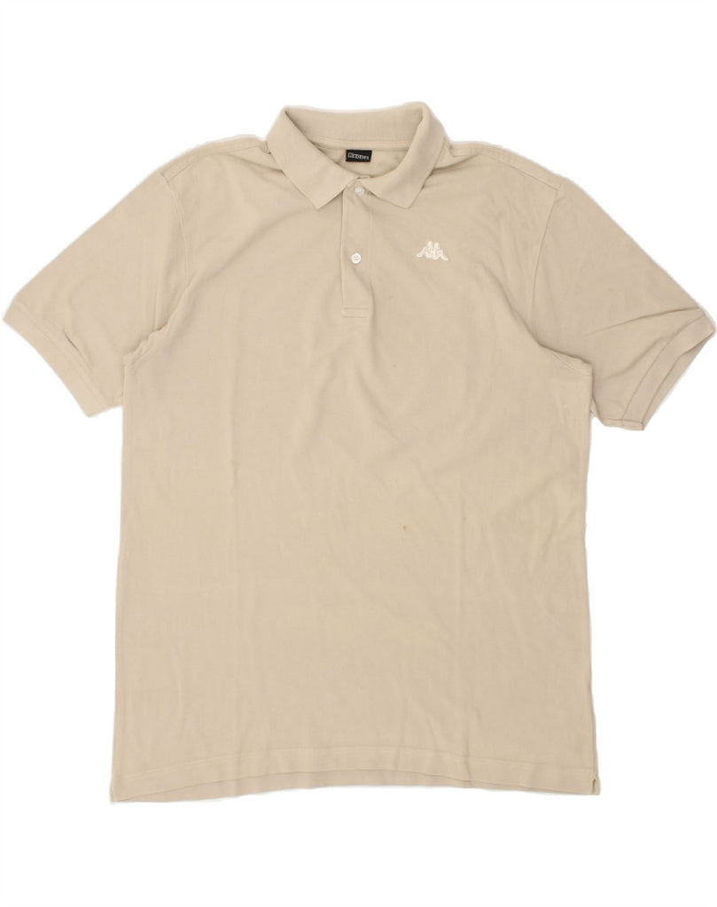 KAPPA Mens Polo Shirt XL Beige Cotton | Vintage Kappa | Thrift | Second-Hand Kappa | Used Clothing | Messina Hembry 