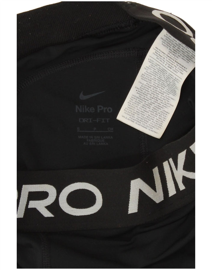 Nike Womens Dri Fit Graphic Sport Shorts UK 10 Small  Black Polyester