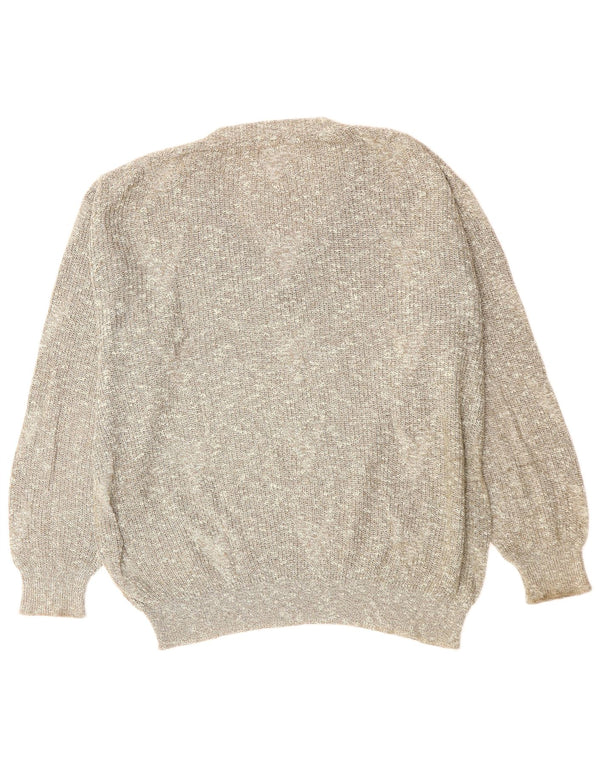 Rasica Mens V-Neck Jumper Sweater XL Grey Flecked