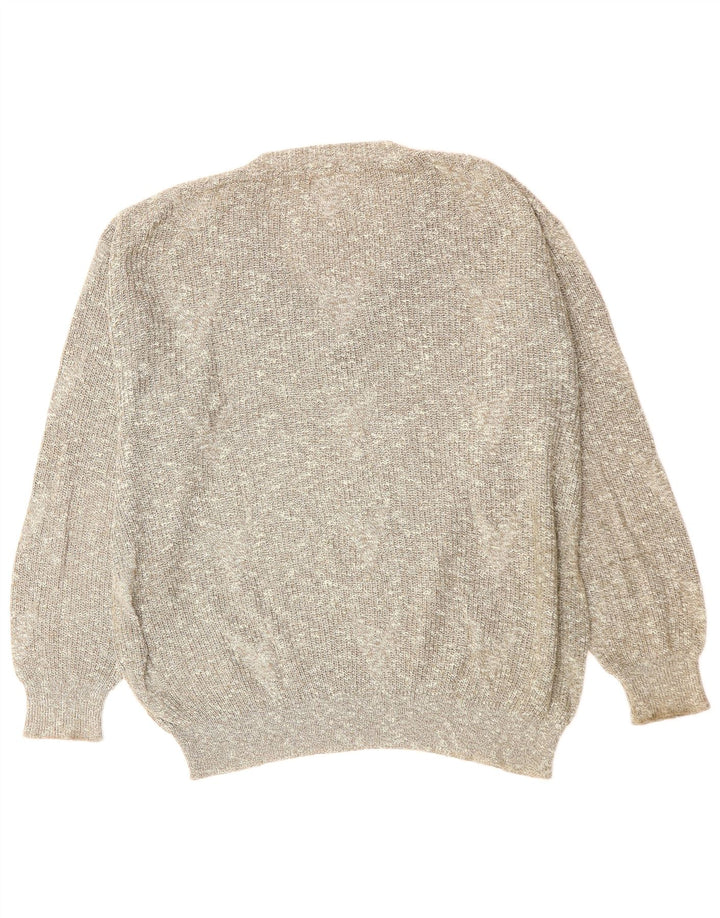 Rasica Mens V-Neck Jumper Sweater XL Grey Flecked