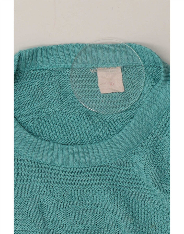 Vintage Mens Crew Neck Jumper Sweater IT 50 Medium Blue