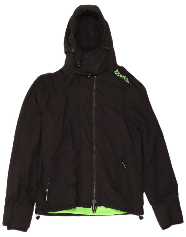 Superdry Mens Windbreaker Jacket UK 42 XL Black Nylon