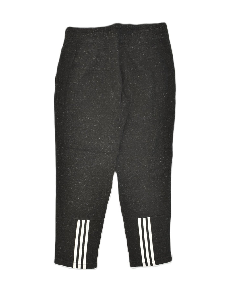 ADIDAS Womens Tracksuit Trousers UK 12 Medium Black Flecked Cotton | Vintage Adidas | Thrift | Second-Hand Adidas | Used Clothing | Messina Hembry 