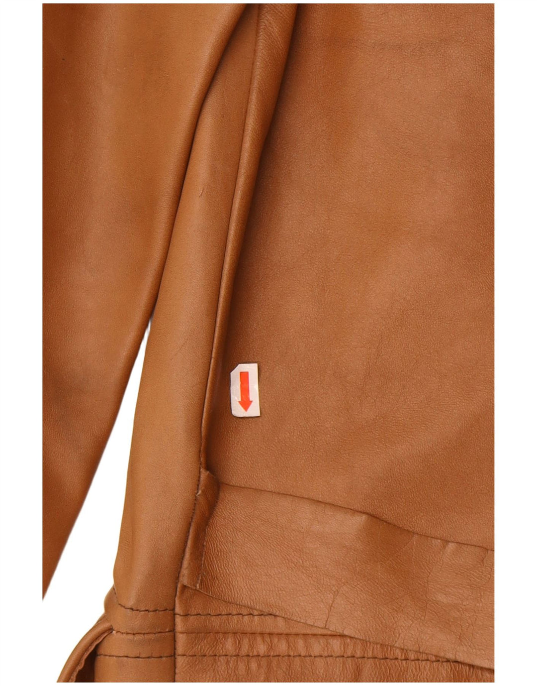 VINTAGE Womens Leather Coat UK 10 Small Brown