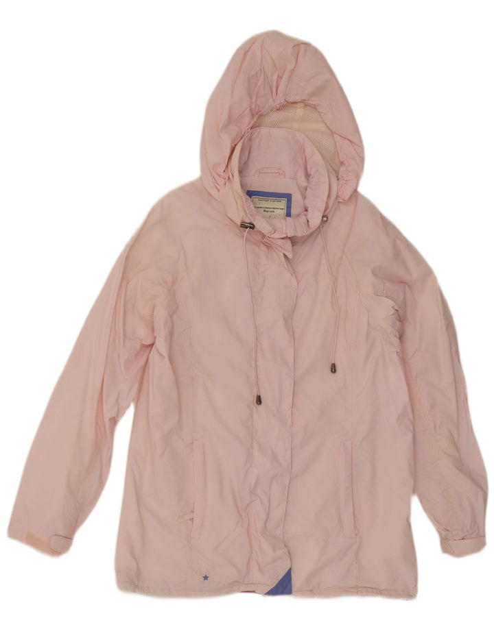 Joules Womens Hooded Oversized Rain Jacket UK 8 Small Pink