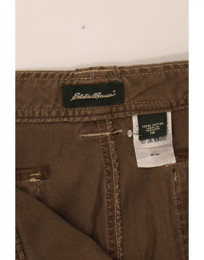EDDIE BAUER Womens Straight Capri Trousers US 16 2XL W38 L20 Brown Cotton Vintage Eddie Bauer and Second-Hand Eddie Bauer from Messina Hembry 