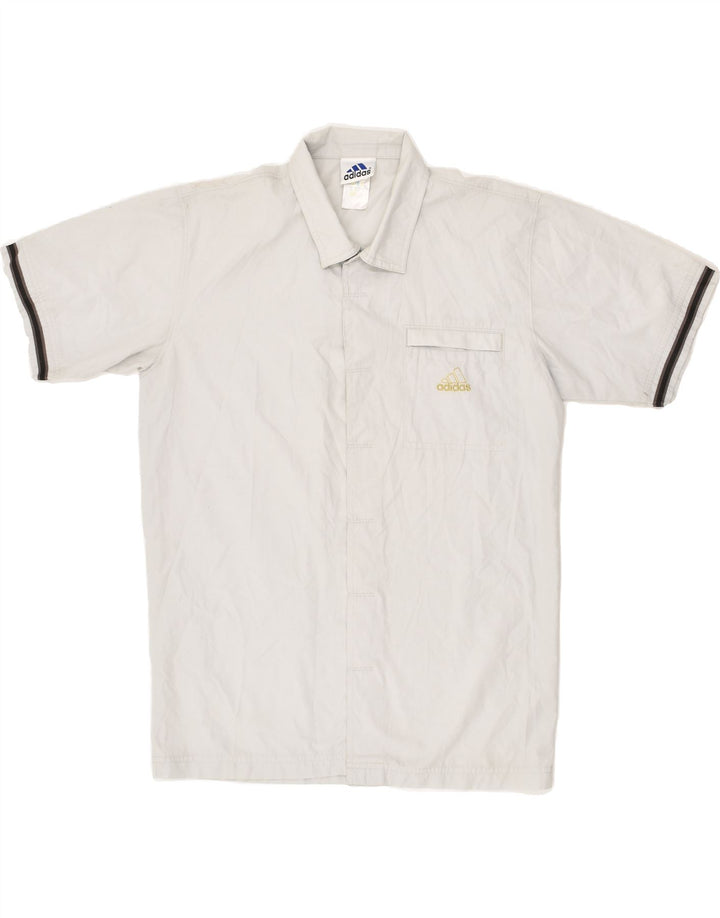 ADIDAS Mens Short Sleeve Shirt UK 34/36 Small Grey Polyester Vintage Adidas and Second-Hand Adidas from Messina Hembry 