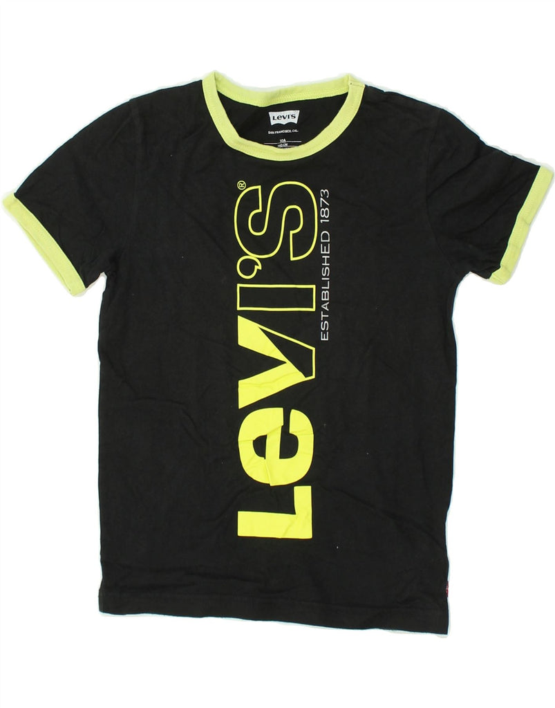 LEVI'S Boys Graphic T-Shirt Top 9-10 Years Black Cotton | Vintage Levi's | Thrift | Second-Hand Levi's | Used Clothing | Messina Hembry 