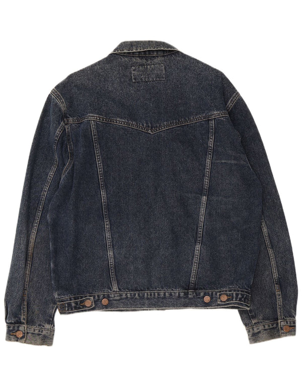 Wrangler Mens Denim Jacket UK 40 Large Navy Blue Cotton