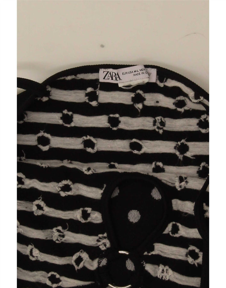 Zara Womens Cami Top UK 12 Medium Black Polka Dot
