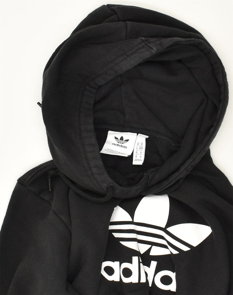 ADIDAS Mens Graphic Hoodie Jumper Medium Black Cotton | Vintage Adidas | Thrift | Second-Hand Adidas | Used Clothing | Messina Hembry 