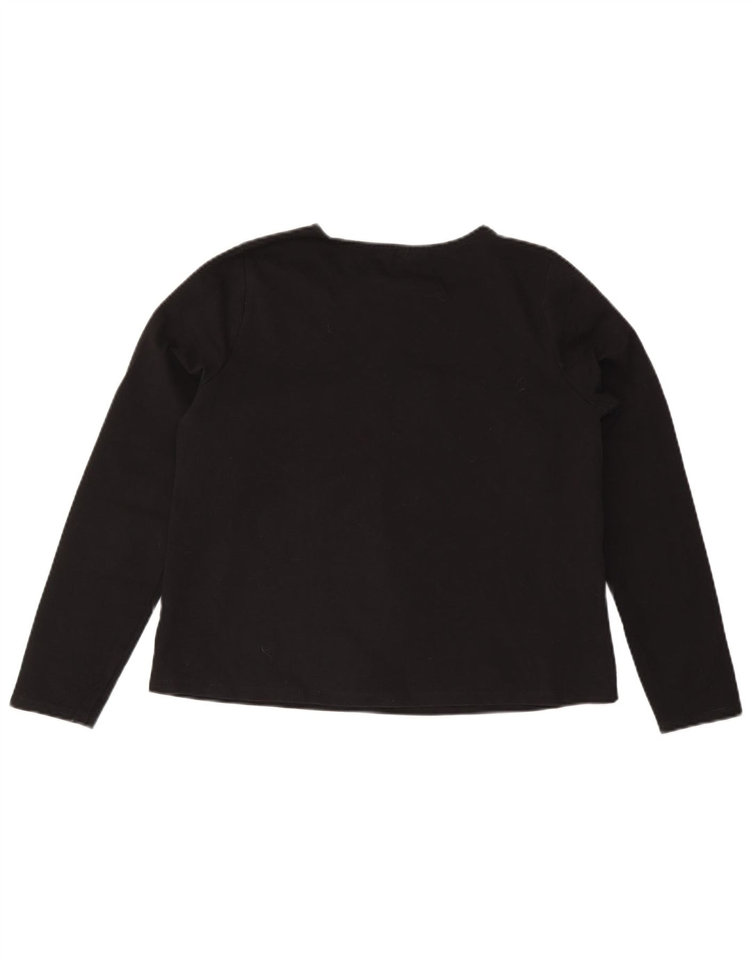 BENETTON Womens Oversized Top Long Sleeve UK 10 Small Black Cotton