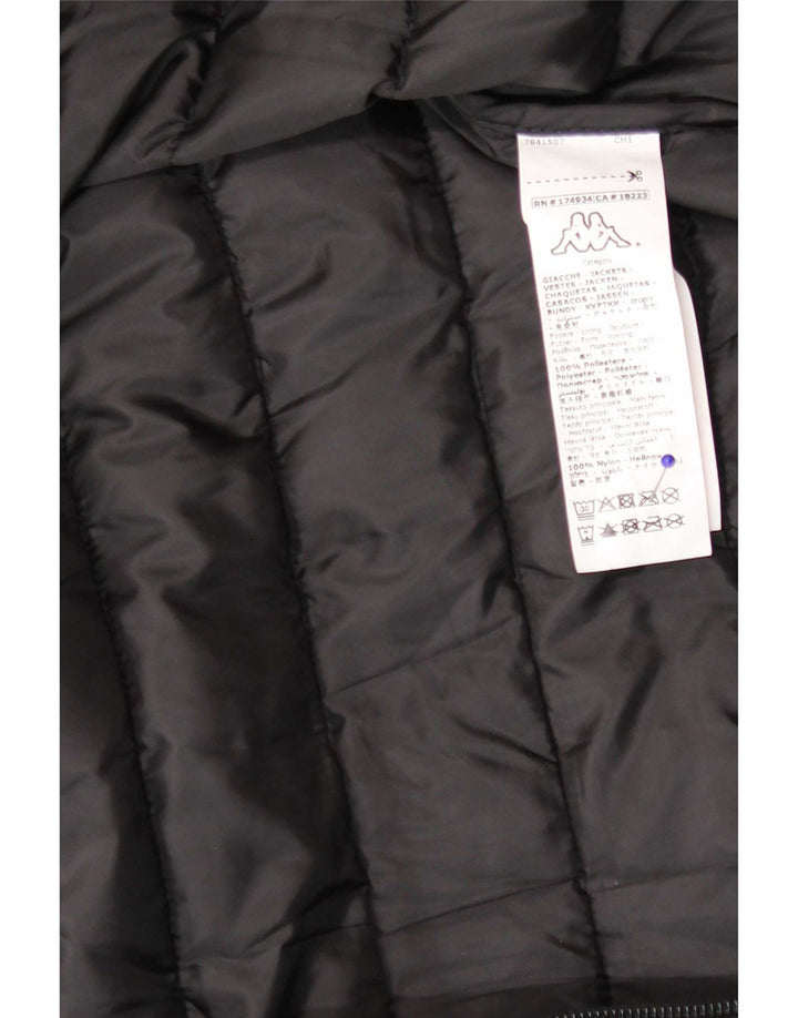 Kappa Mens Hooded Padded Jacket UK 42 XL Black Nylon
