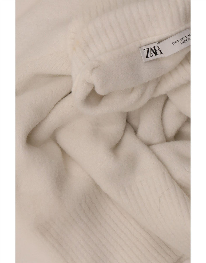 Zara Womens Turtle Neck Jumper Sweater UK 10 Small White