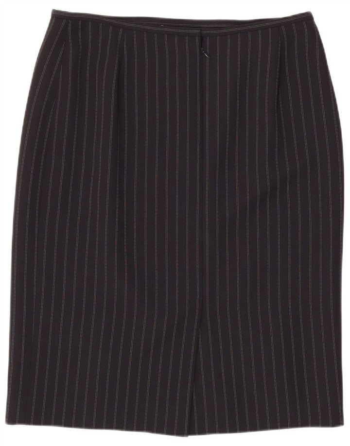 JAEGER Womens Pencil Skirt UK 16 Large W34  Black Striped Polyester