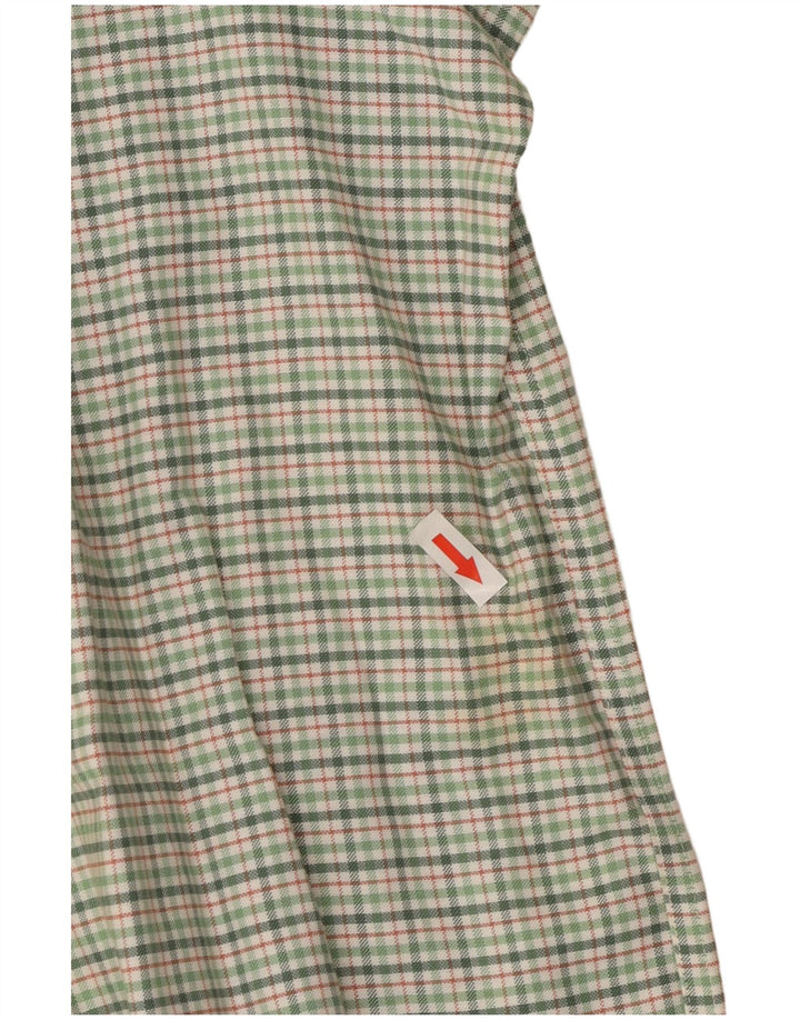 Eddie Bauer Mens Tall Relaxed Fit Flannel Shirt XL Green Check Cotton