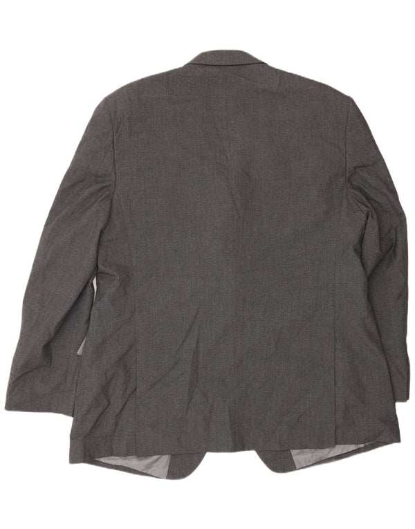 Marks & Spencer Mens 2 Button Blazer Jacket UK 48 2XL Grey Polyester