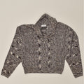 VINTAGE Womens Roll Neck Jumper Sweater UK 20 2XL  Grey Herringbone | Vintage Vintage | Thrift | Second-Hand Vintage | Used Clothing | Messina Hembry 