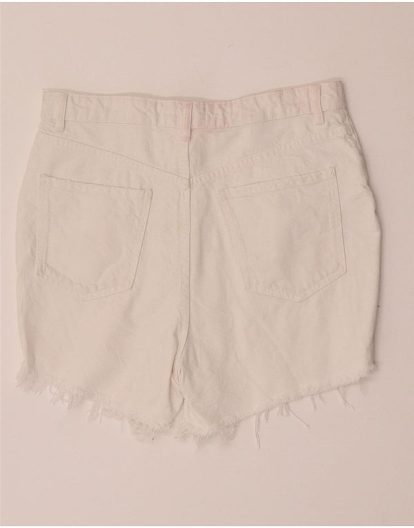 Zara Womens Denim Shorts EU 42 Large W32 White