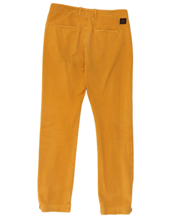 Diesel Womens Straight Chino Trousers W27 L29 Yellow Cotton