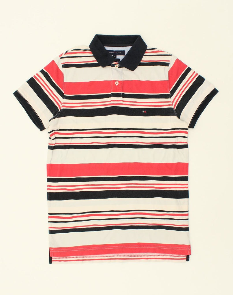 TOMMY HILFIGER Mens Slim Fit Polo Shirt Small Multicoloured Striped Cotton | Vintage Tommy Hilfiger | Thrift | Second-Hand Tommy Hilfiger | Used Clothing | Messina Hembry 