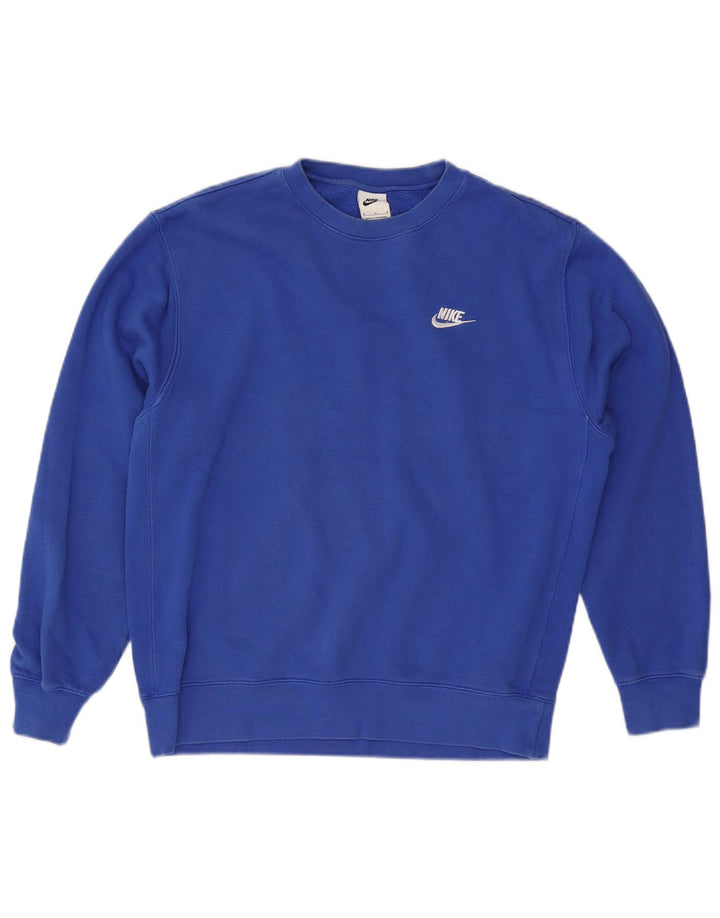 NIKE Mens Sweatshirt Jumper Medium Blue Cotton