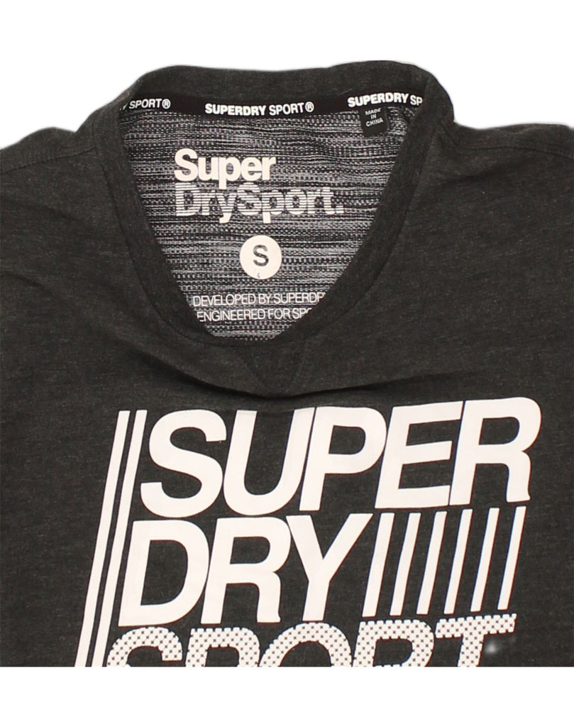 SUPERDRY Womens Graphic Sweatshirt Jumper UK 10 Small Grey Polyester | Vintage Superdry | Thrift | Second-Hand Superdry | Used Clothing | Messina Hembry 