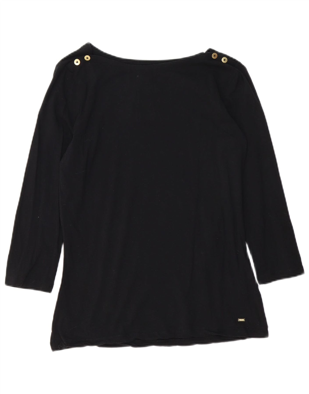 Tommy Hilfiger Womens Top 3/4 Sleeve UK 12 Medium Black Cotton