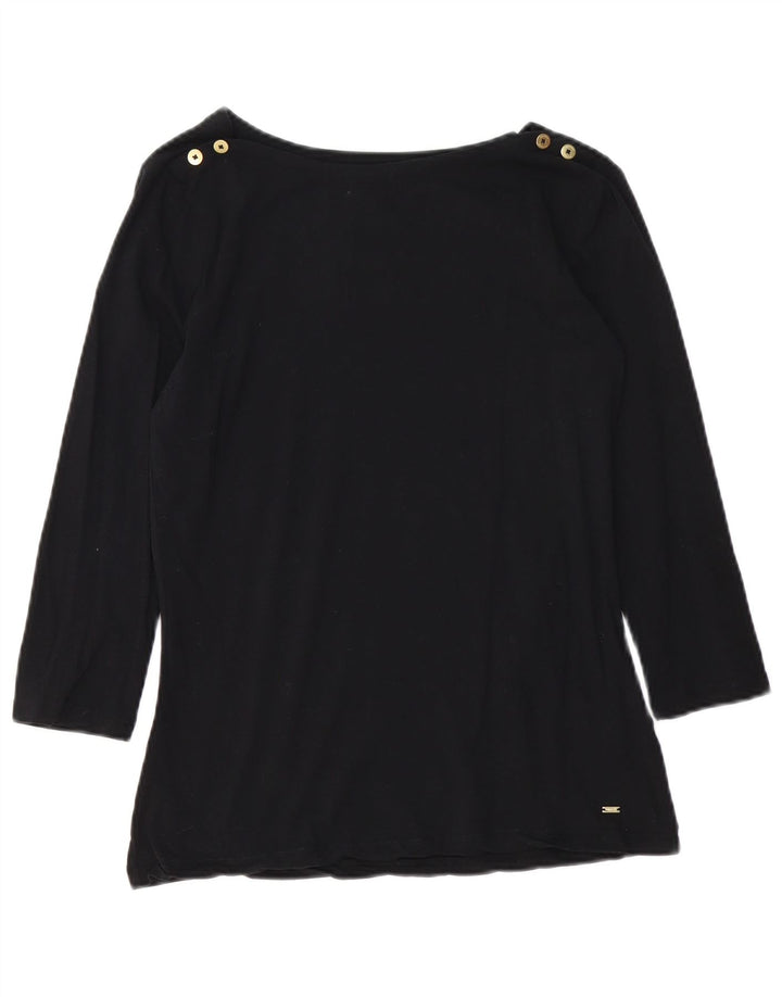 Tommy Hilfiger Womens Top 3/4 Sleeve UK 12 Medium Black Cotton