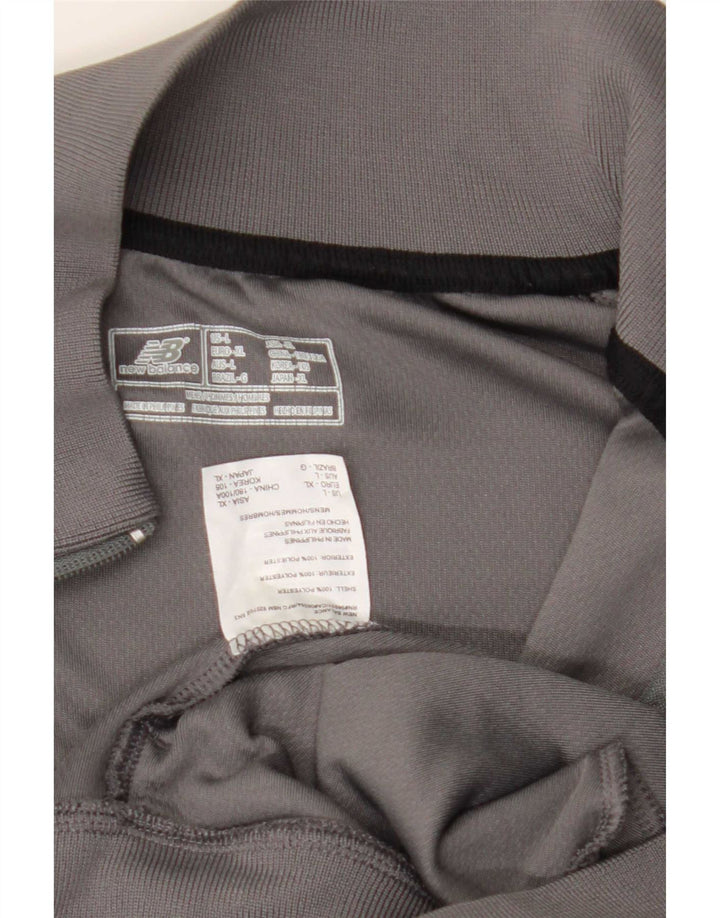 New Balance Mens Tracksuit Top Jacket Large Grey Polyester